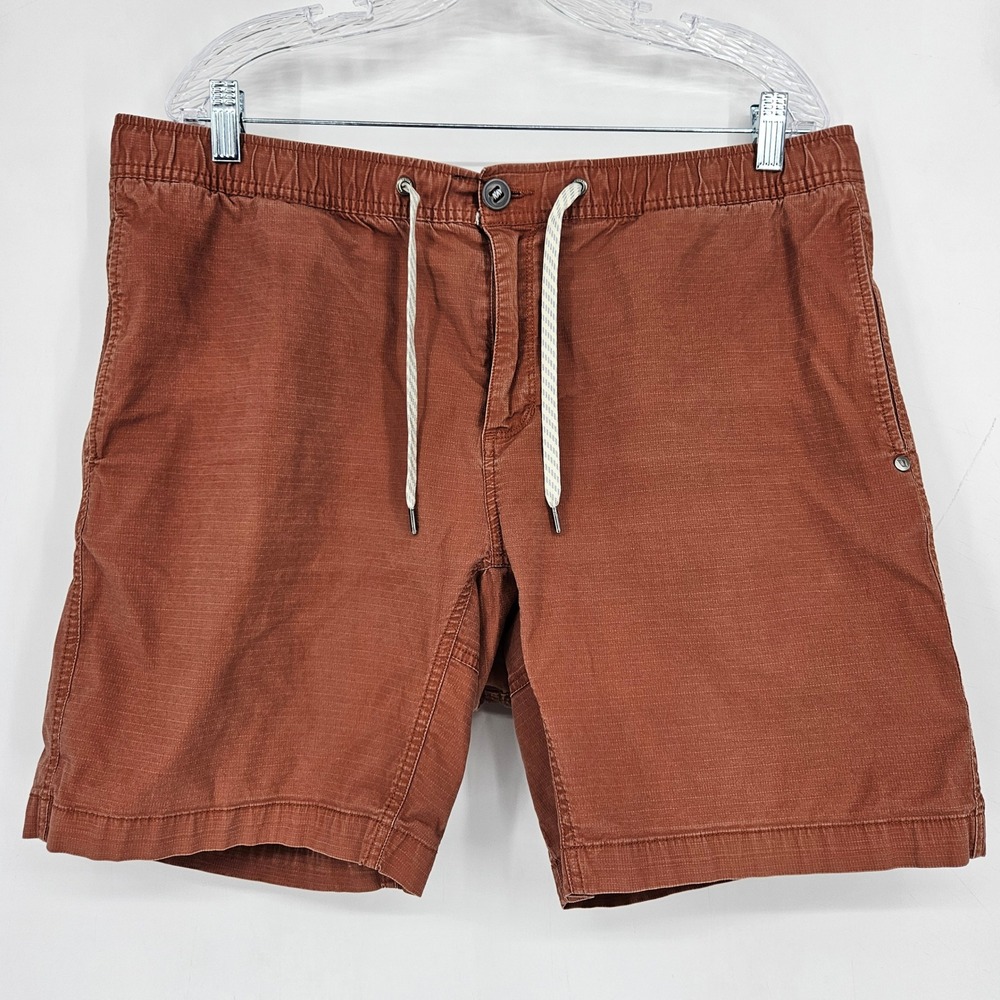 Vuori Ripstop Shorts Mens XXL Red Brick Casual Bottoms Preppy Cotton